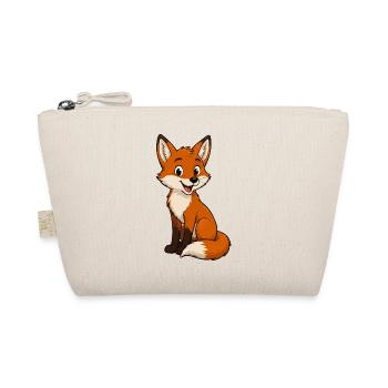 Cuddly Fox Cartoon - Organic Pouch - nature - Front