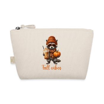 Fall Vibes Raccoon with Pumpkin and Coffee - Organic Pouch - nature - Front