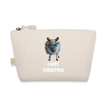 I hate Christmas Schaf - Weihnachtsmuffel Geweih - Bio-Täschchen - Natur - Vorne