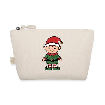 Süßer Kawaii-Weihnachtself Weihnachts-Weihnachtsmann-Helfer - Bio-Täschchen - Natur - Vorne