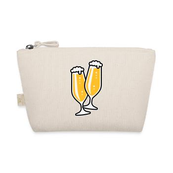 2 Pilsgläser Stoßen An (Bier Pils Schlank / 3C) - Bio-Täschchen - Natur - Vorne