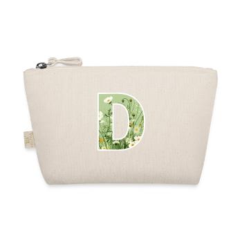 Letter D, Monogram, Floral Pattern - Organic Pouch - nature - Front