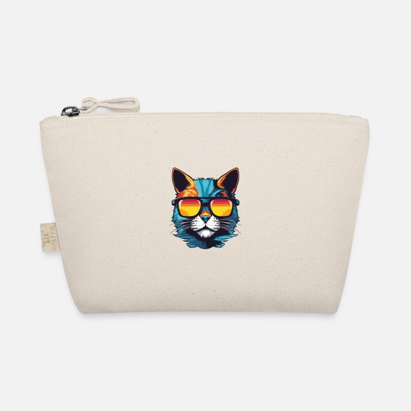 Katze Symbol Hipster Cool Party - Bio-Täschchen - Natur