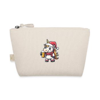 Einhorn Bier Xmas Weihnachten - Bio-Täschchen - Natur - Vorne