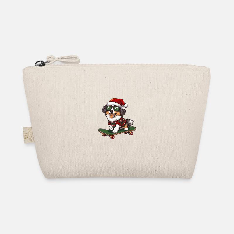 Australian Shepherd Dog Christmas Skateboard Organic Pouch