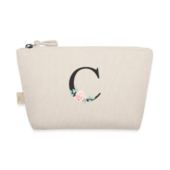 Personalisierbar Monogramm Pastell Floral C - Bio-Täschchen - Natur - Vorne