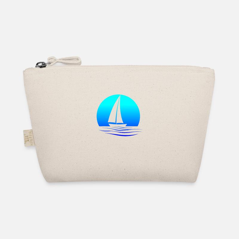Sailboat design with teal gradient Organic Pouch