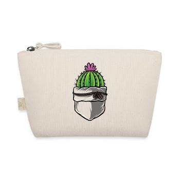 Cactus with pink flower in your breast pocket - Organic Pouch - nature - Front