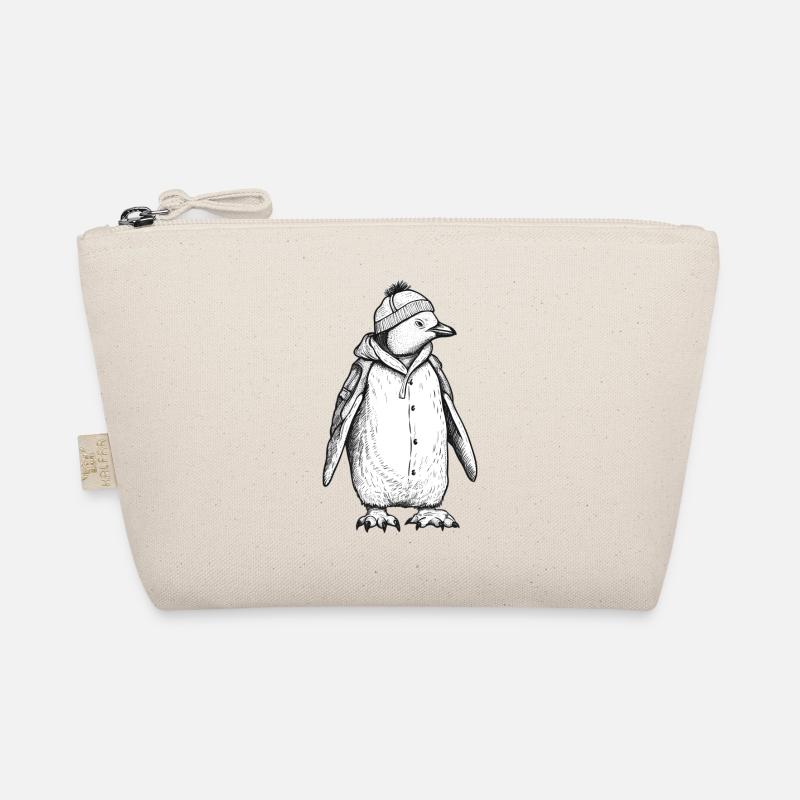 Pinguin mit Mütze und Jacke Bio-Täschchen