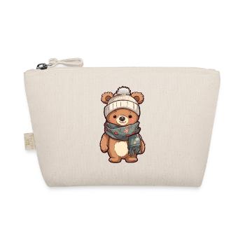 Cute bear in festive winter look! - Organic Pouch - nature - Front
