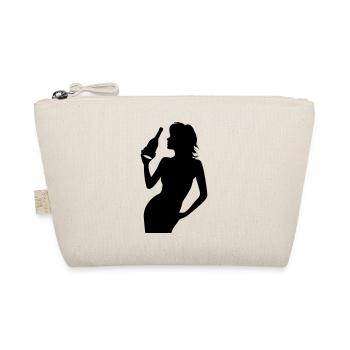 Party Frau Silhouette Feiern Flasche - Bio-Täschchen - Natur - Vorne