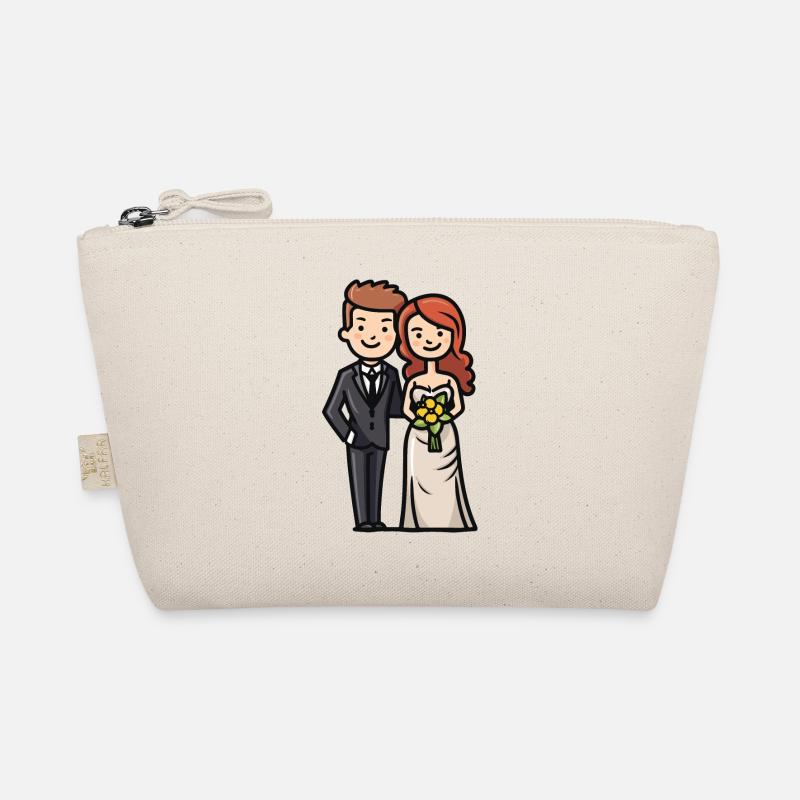 Hochzeit Braut Bräutigam Brautpaar - Bio-Täschchen - Natur