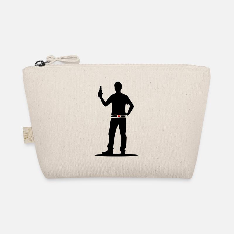 Drinking Beer Silhouette Organic Pouch