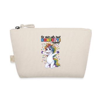 Einhorn Party Konfetti Karneval Geburtstag Kinder - Bio-Täschchen - Natur - Vorne