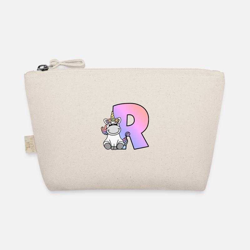 Einhorn Buchstabe R - Bio-Täschchen - Natur