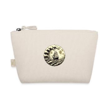 Vintage Sailboat Single Master Tsunami Storm - Organic Pouch - nature - Front