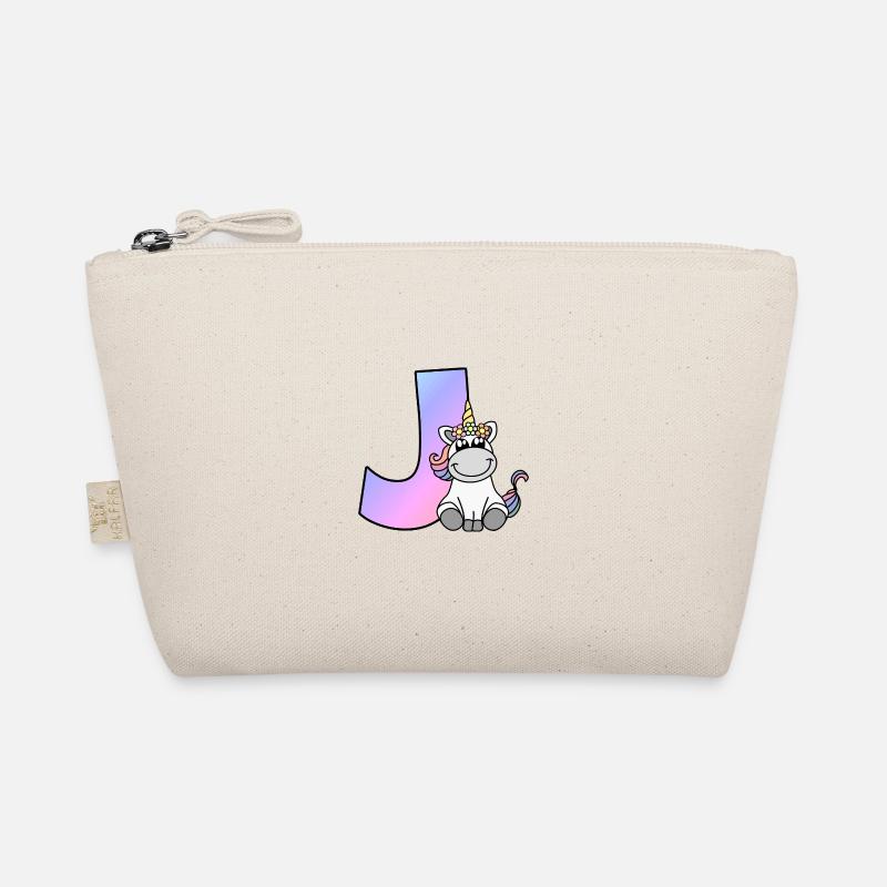 Einhorn Buchstabe J - Bio-Täschchen - Natur