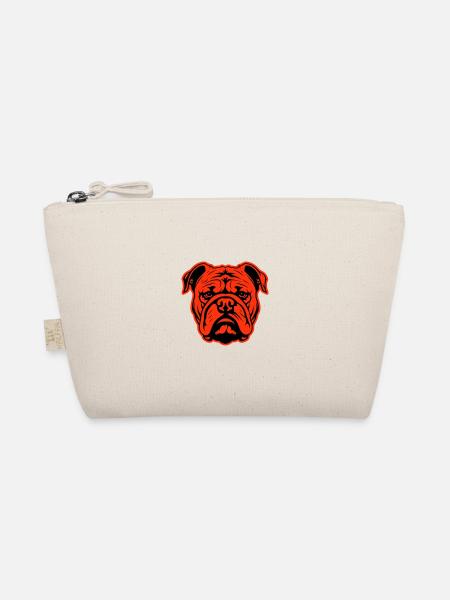 Tête de chien bouledogue - Trousse biologique - nature - Devant