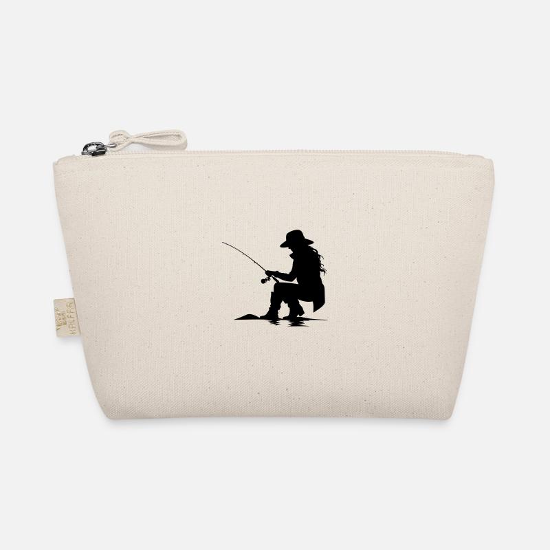 Fishing Woman Silhouette Organic Pouch
