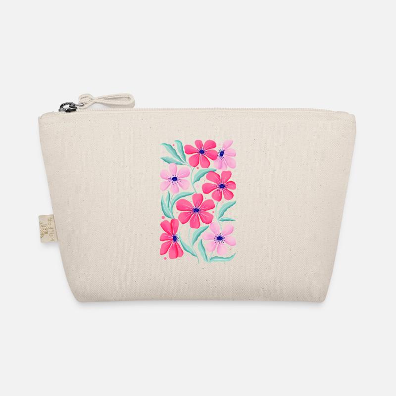 Décor floral en rose. Personnalisable Trousse biologique