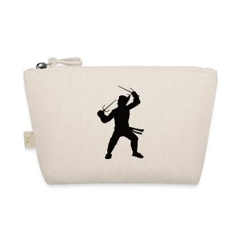 Monk Master of Martial Arts Silhouettes Design - Organic Pouch - nature - Front