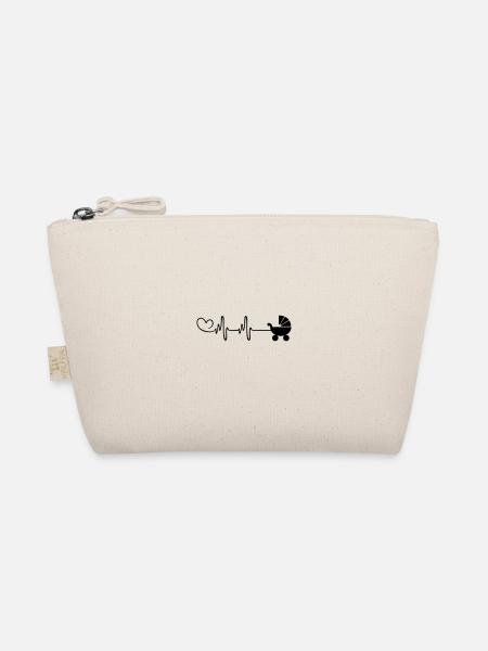 Stroller baby pulse heart - Organic Pouch - nature - Front