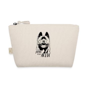 AKITA loved by an Akita Dog Saying Dogs Wilsigns - Organic Pouch - nature - Front