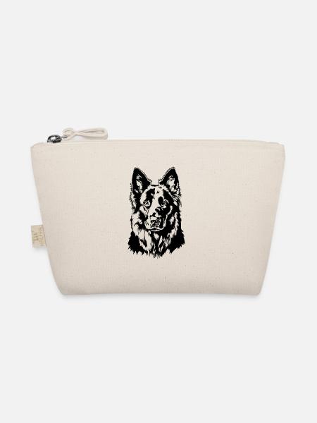 German Black Shepherd Portrait Wilsigns - Organic Pouch - nature - Front