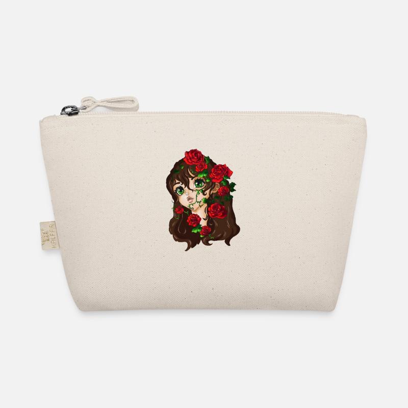 Sleeping Beauty with red roses - Organic Pouch - nature