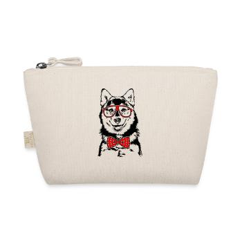 Funny POMSKY Glasses Dog Dog - Organic Pouch - nature - Front