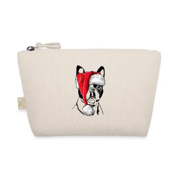Santa Boston Terrier Christmas Dogs Wilsigns - Organic Pouch - nature - Front