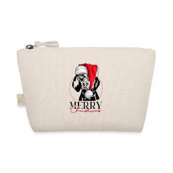 Père Noël noir et feu Coonhound joyeux chien de Noël - Trousse biologique - nature - Devant