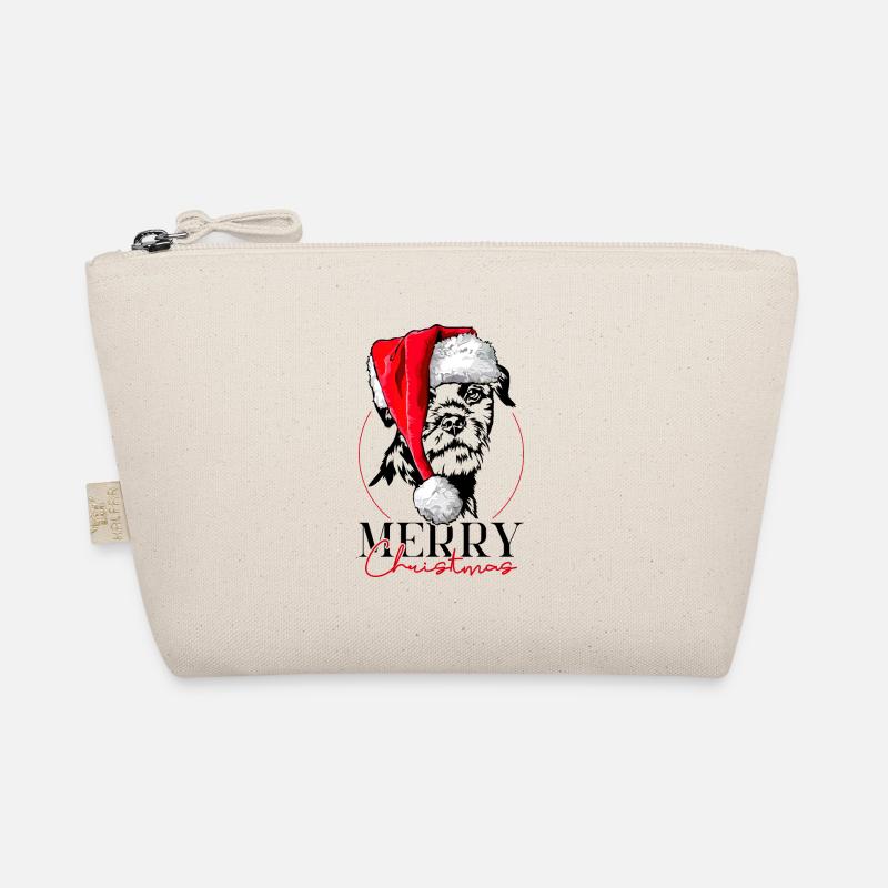 Santa Border Terrier Merry Christmas Hund Wilsigns Bio-Täschchen
