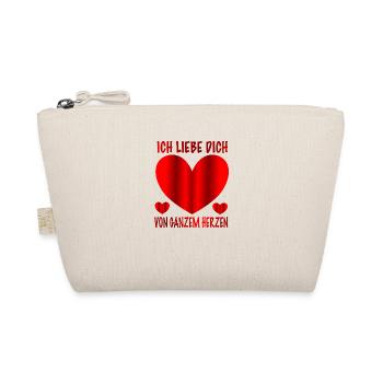 Ich liebe dich von ganzem Herzen - Bio-Täschchen - Natur - Vorne