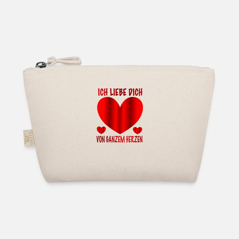 Ich liebe dich von ganzem Herzen - Bio-Täschchen - Natur