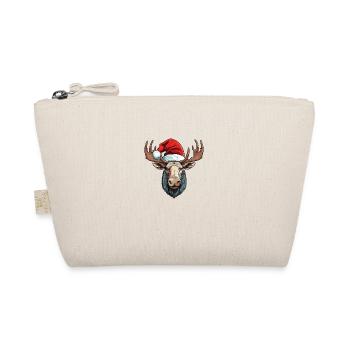 Moose Head Christmas Christmas - Organic Pouch - nature - Front