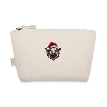 Wild Boar Christmas Animal Head - Organic Pouch - nature - Front