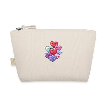 Bunte Herzen Love - Bio-Täschchen - Natur - Vorne