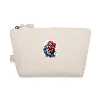 Rooster Pop Art Head - Organic Pouch - nature - Front