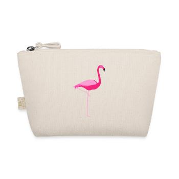 Flamingo Rosa Silhouette - Bio-Täschchen - Natur - Vorne