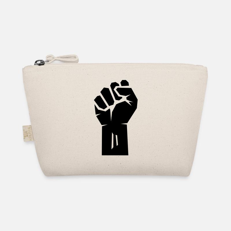 Black raised clenched fist. Organic Pouch