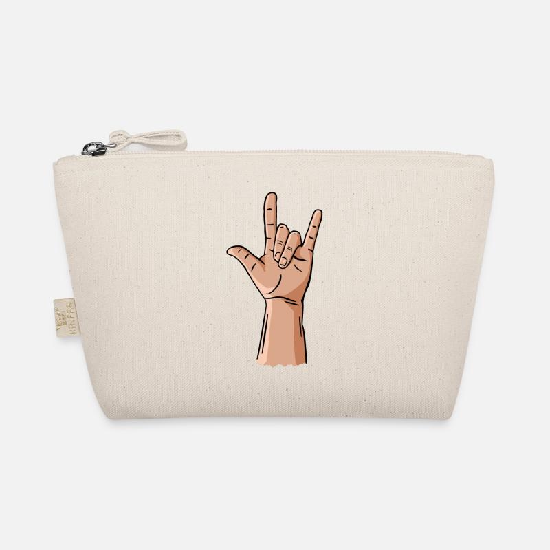 devil horns / rock and roll / metal hand gesture Organic Pouch