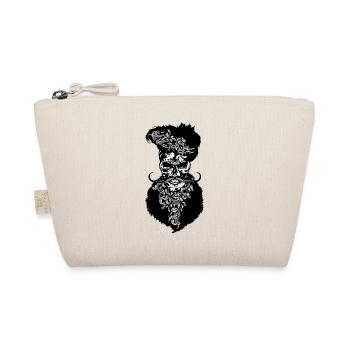 tete de mort hipster barbu crane skull moustache s - Trousse biologique - nature - Devant