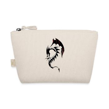 dragon tribal tattoo shape 20042 x - Organic Pouch - nature - Front