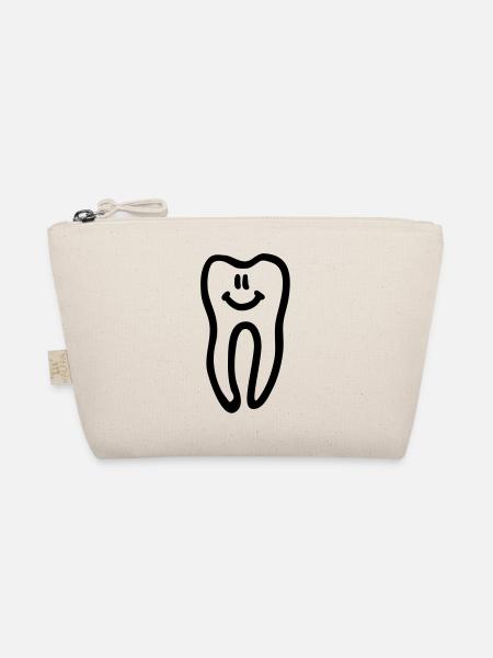 zahn_smiley__f1 - Bio-Täschchen - Natur - Vorne