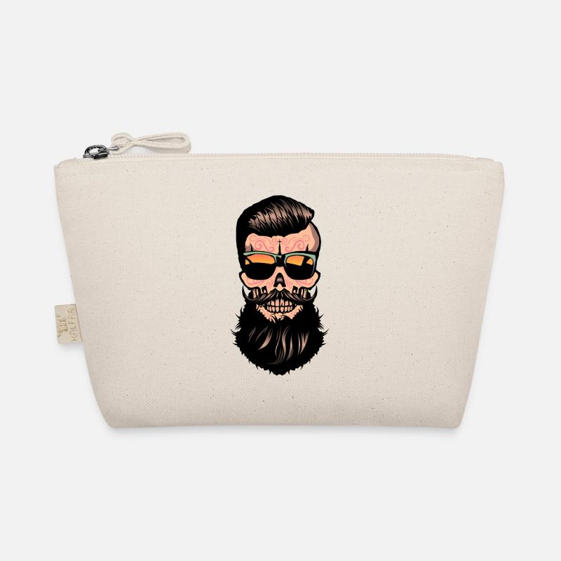 Mexican hipster skull skull beard Organic Pouch