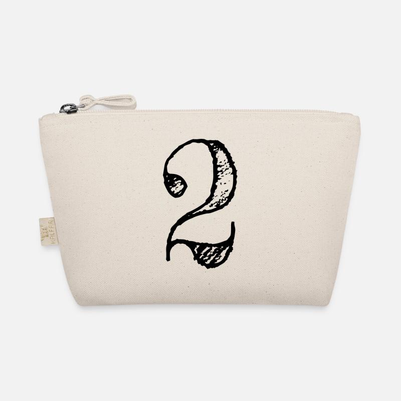 Ziffer 2 Zwei - Nummer 2 (hand-drawn) Bio-Täschchen