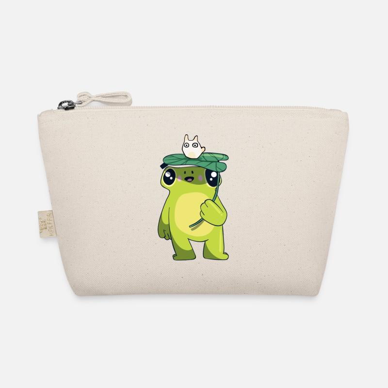Frosch mit Blatt - Bio-Täschchen - Natur
