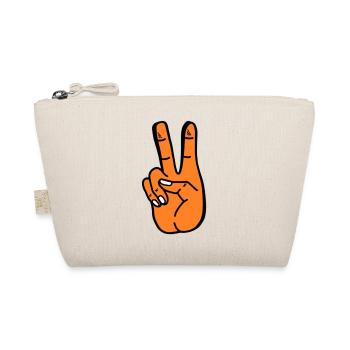 Peace orangene Hand - Bio-Täschchen - Natur - Vorne