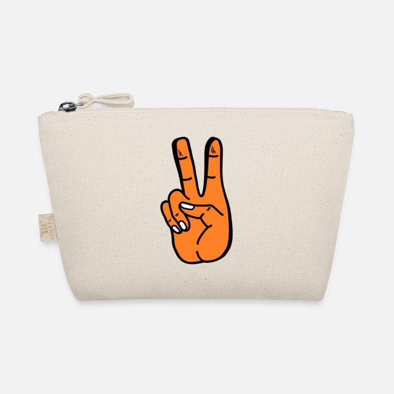 Peace orangene Hand Bio-Täschchen